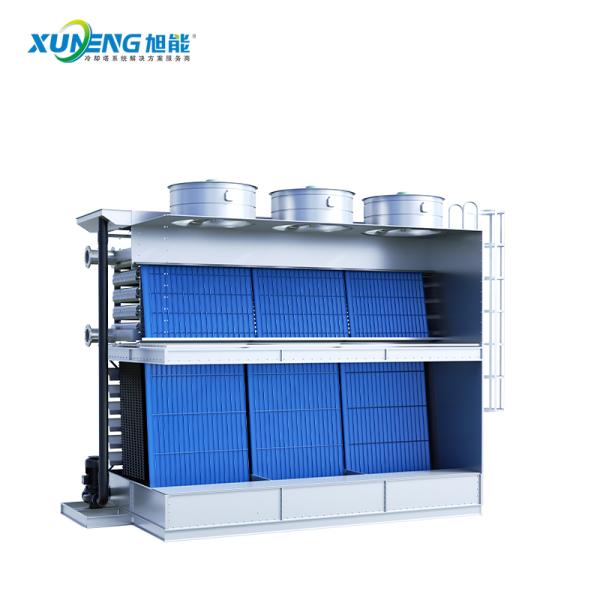 Low Noise CE Certified 200T Square Closed Compound Flow Cooling Tower Made of Aluminum Zinc Plated Sheet and Stainless Steel