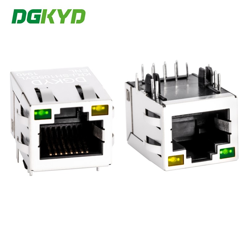 10/100 BASE Ethernet RJ45 Modular Jack With Transformer and Through Hole Mount