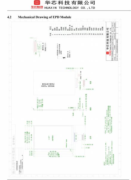 4  inch  white/black  E-paper display  480*800  resolution SPI interface