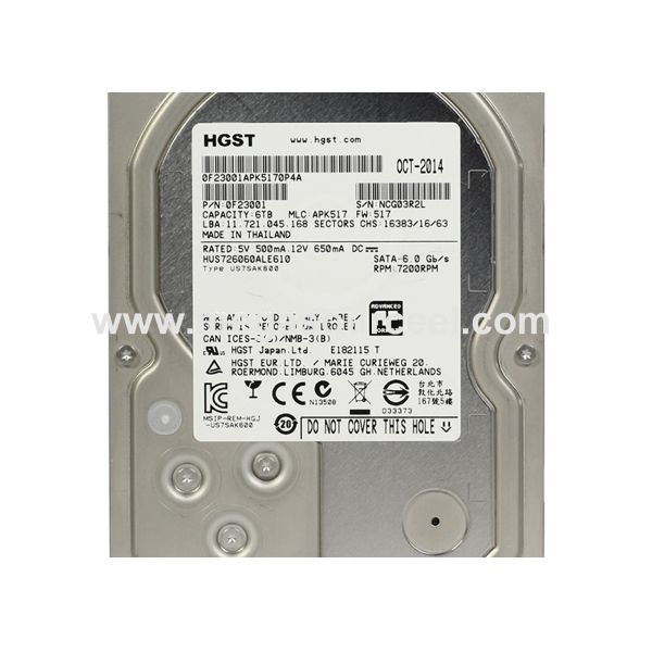 3.5 inch HGST HUS726060ALE610 6 TB enterprise hard disk 7200 rpm SATA3
