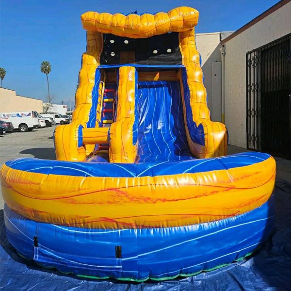 Portable Fun Guaranteed with Small Tropical Inflatable Waterslide Combo Bounce House