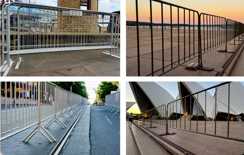 Galvanized Mobile Metal Pedestrian Barriers Crowd Control Event Barriers For Safety