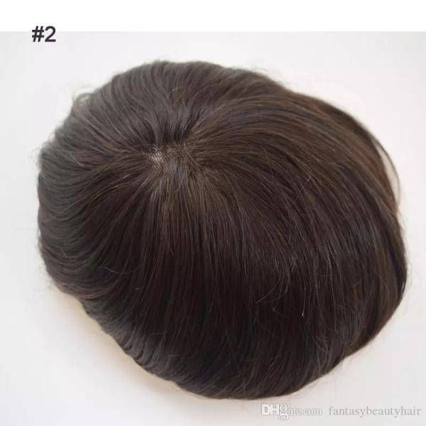 Brown Black Natural Custom Made Hair Units Hair Toupee For Men