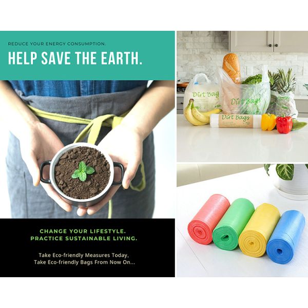 Bagease Bagplastics Biodegradable polythene cassava grocery bio carry degradable plastic bag corn starch shopping bags