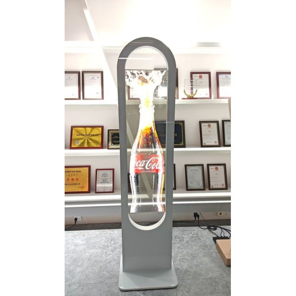 48 Inch Custom Shell See Through Screen 500 Nits U-shaped floor-standing transparent oled display buy