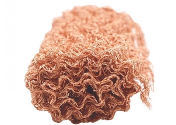 High Strength Copper Knitted Wire Mesh 0.3m-1.2m Wide Alkali Resistance