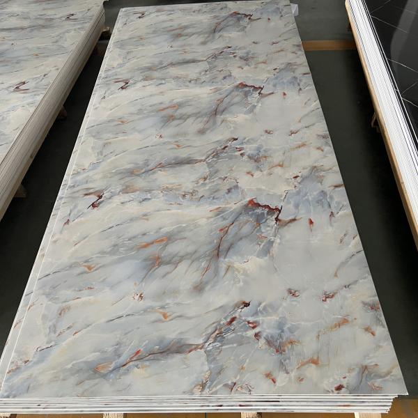 2.5mm espesor de PVC de la hoja de mármol falso para la decoración de paredes interiores en alta demanda
