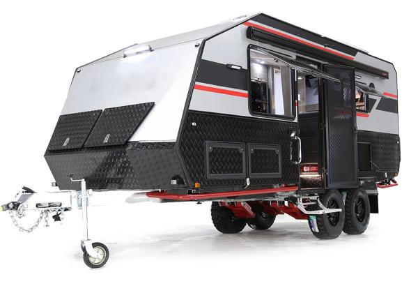 Lightweight Luxury Off Road Camper Trailer Integrated Sink And Spacious Seating Area