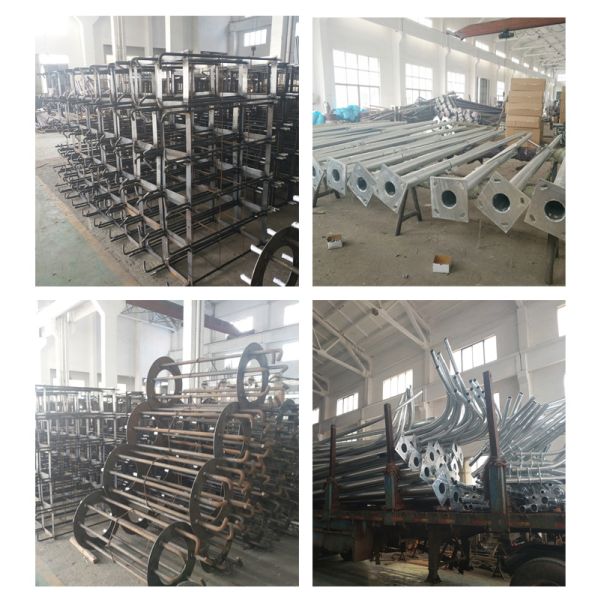 Galvanized Outdoor Steel Street Light Pole Octagonal Tapered 4m 6m 10m 12m