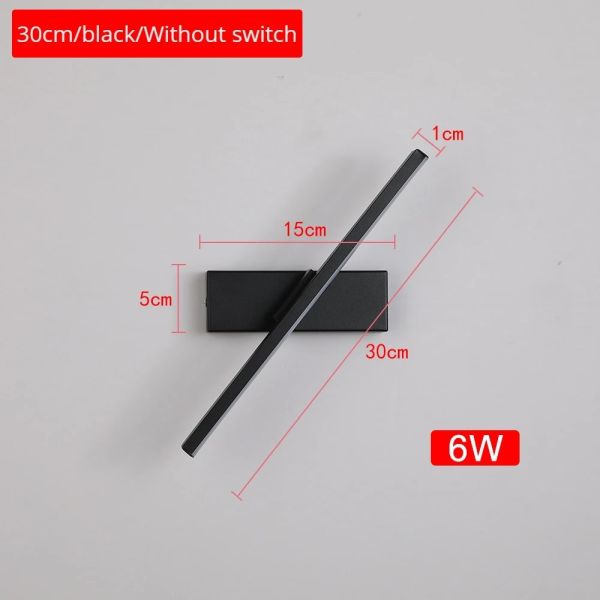 330° Rotatable LED Wall Light Minimalist black Bathroom Strip mirror front light(WH-MR-81)