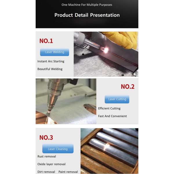 1200W/1500W/2000W/3000W 4 in 1 Laser Double Axis Handheld Welding Laser Machine Water Cooling Laser Welding