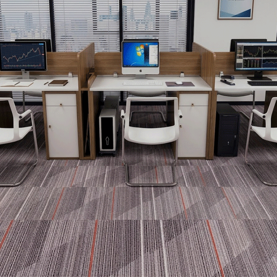 Printed Custom Carpet Tile 1/12 Gauge 100% Nylon 66 PVC Backing