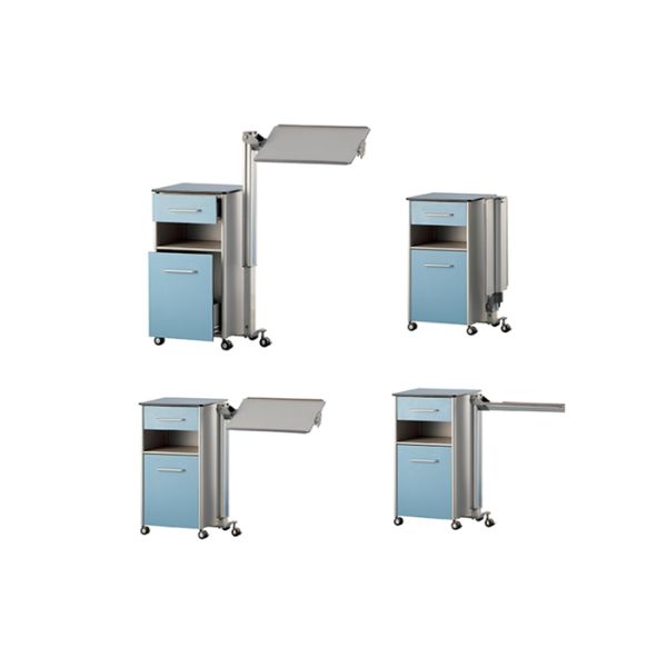 One Drawer Hospital Bedside Cabinet With Adjustable Dining Table For Patient Room