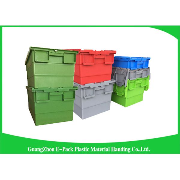 Large Volume Stackable Storage Plastic Containers with Attached Lids 600*400*365mm