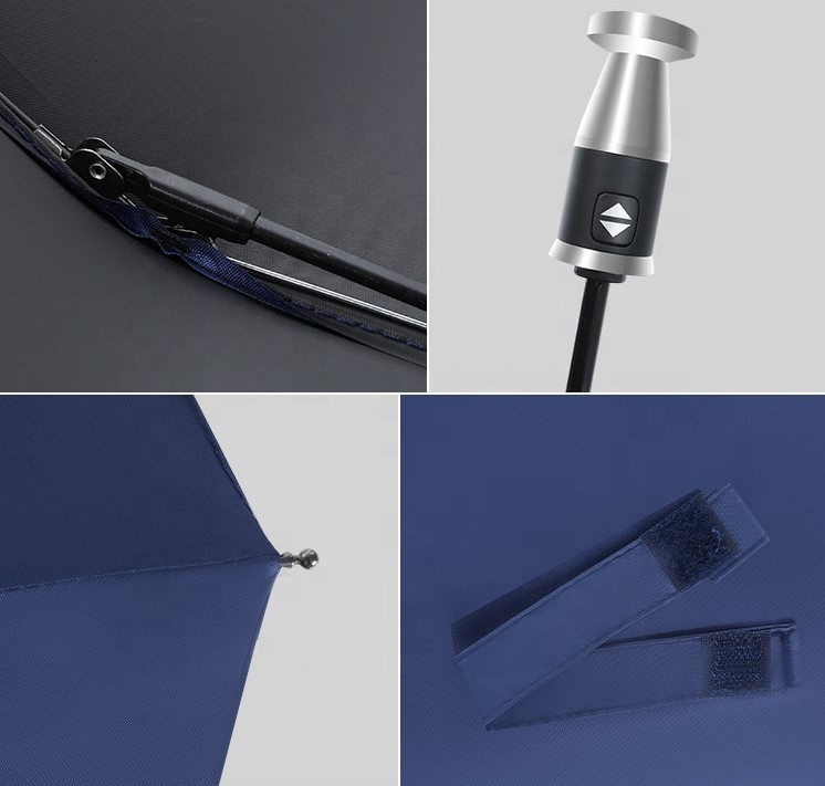 Manual Control Advertising Umbrella with Custom Logo Print and Fiberglass Shaft