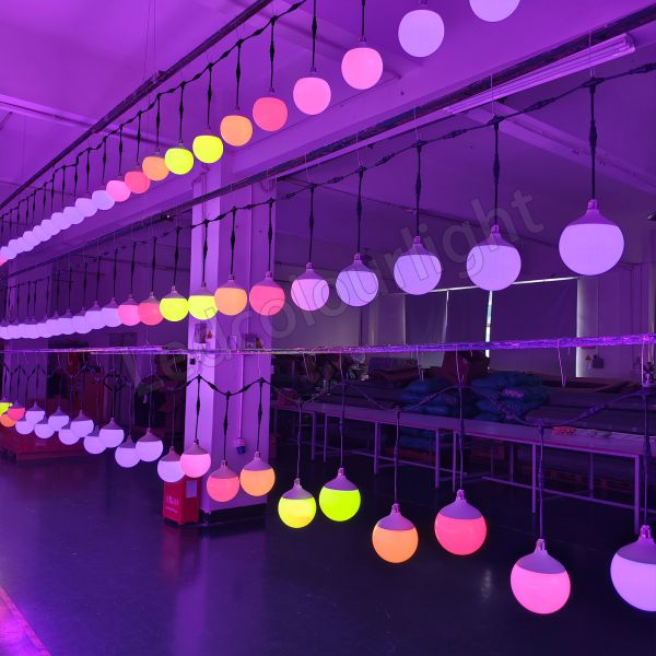 150mm DMX RGB Pixel Bulb Light Stage Nightclub Ceiling Hanging Pixel Light Bulb