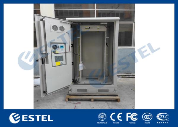 Galvanized Steel Thermostatic Outdoor Telecom Cabinet , Outdoor Electronics Cabinet