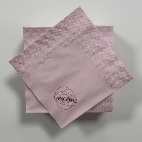 Pink Printed Paper Cocktail Napkins 2Ply 25*25cm For Supermarket