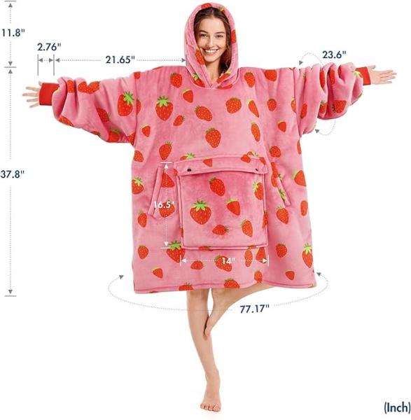 OEM Premium Sherpa Wearable Blanket With Hood One Size Fits All