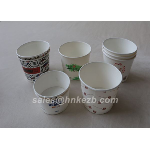 Waterproof 12 OZ Ice Cream Paper Cups Disposable Cold Drink Cups With Lids