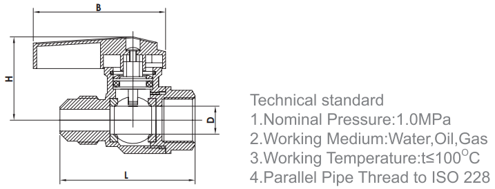 ISO14001 Brass Gas Valve
