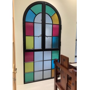 High Strength Aluminum Casement Window Thermally Broken Custom Geometric Color