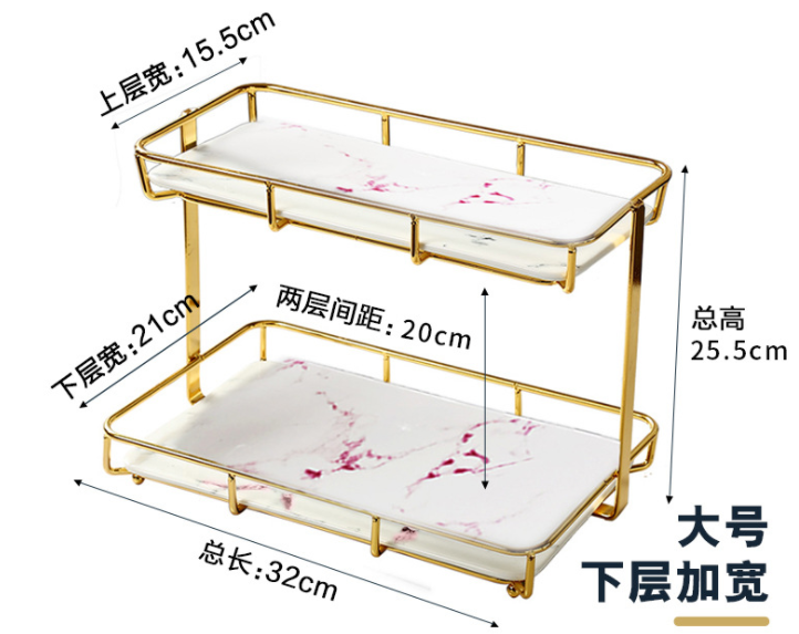 Moisture Proof SS Bathroom Counter Stand , Waterproof 2 Tier Storage Rack