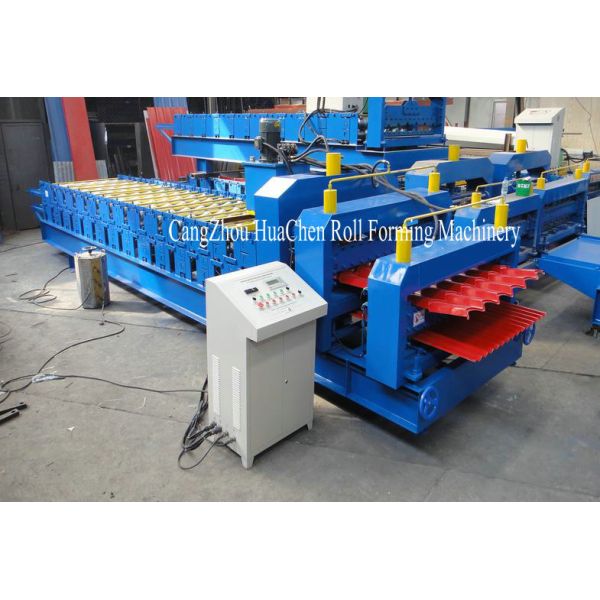 1250mm Double Layer Roll Forming Machine For Arc Cut Roofing Panel