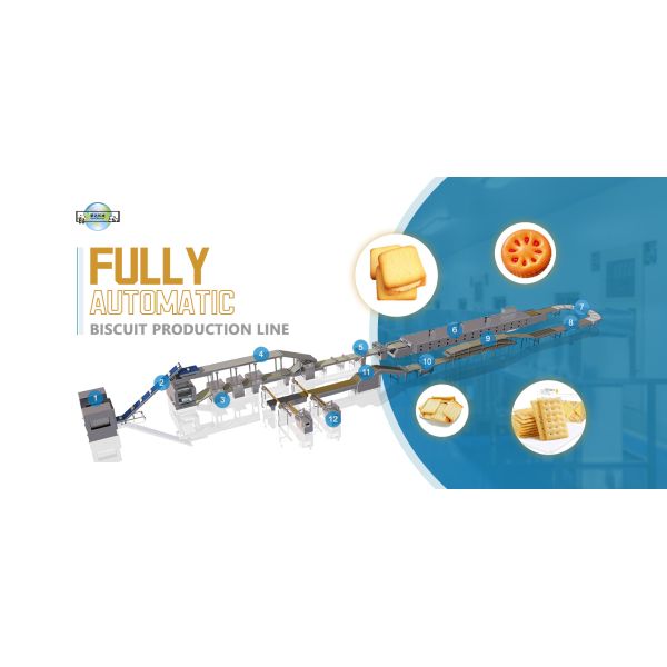 500KG/H Soft And Hard Biscuit Production Line With Electric Tunnel Baking Oven, Soft and Hard Biscuit Processing Line