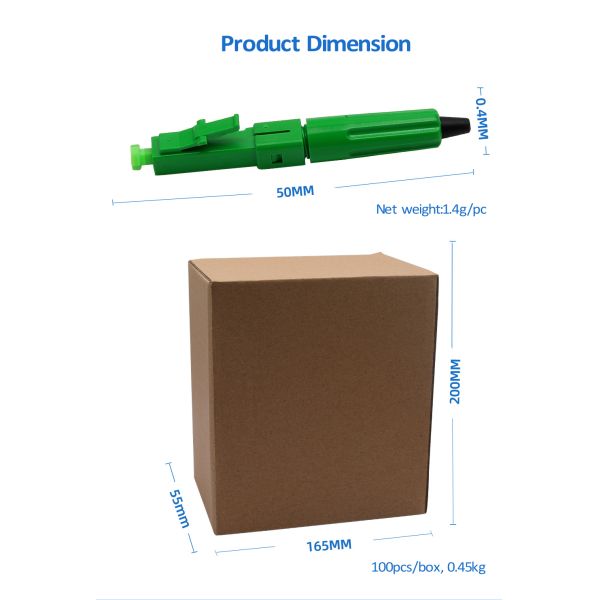 FTTH механический быстрый соединитель для установки, LC быстрый соединитель для кабеля 2x3 мм