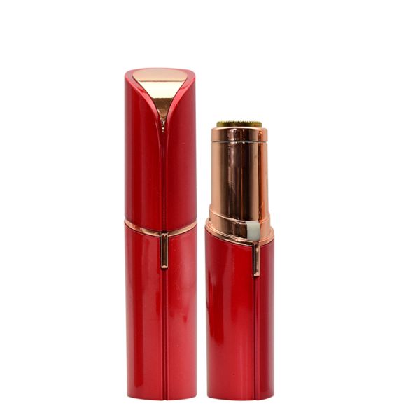 Rechargeable Mini Painless Face Hair Remover Gold Plated Lipstick Shaped