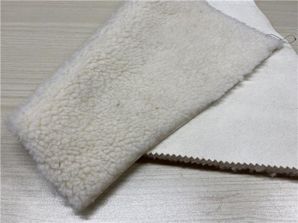 550GSM Suede Leather Fabric Bonded With Faux Fur Normal Peeling Strength