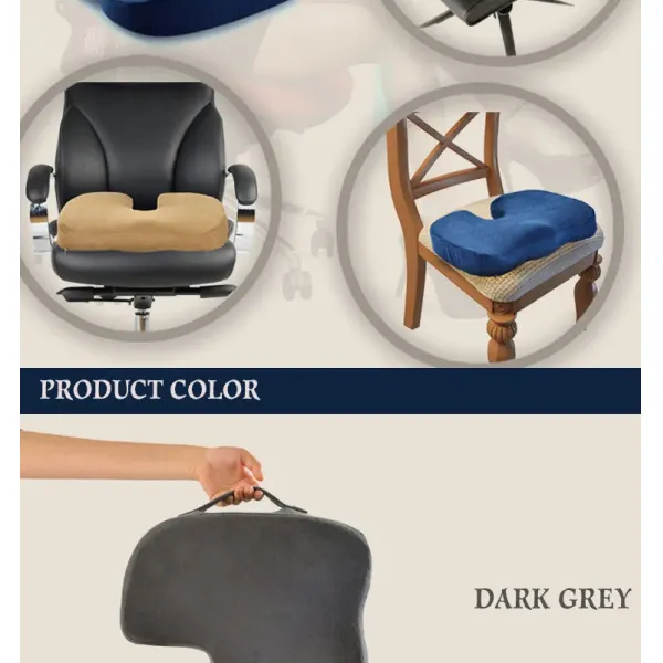 Customized Logo Seat Cushion Memory Foam Contour Design for Office Chair and Car Seat
