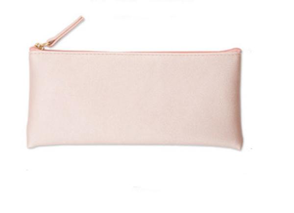 Simple pen bag large capacity students simple creative PU leather carry-on handbag makeup pencil case