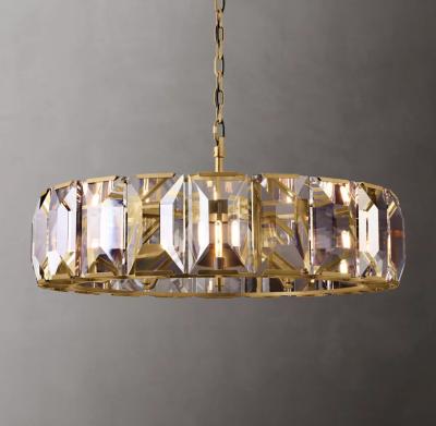 Harlow Crystal Round Chandelier 43''Brass RH Crystal Chandelier com Copo de lâmpada para cima