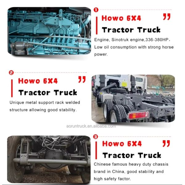 USED Howo 6*4 Camiones tractores para vehículos comerciales pesados
