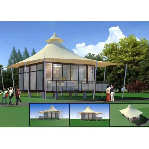 UV-protection PVC Fabric Lightweight Bell Tent Hotel Customized Size