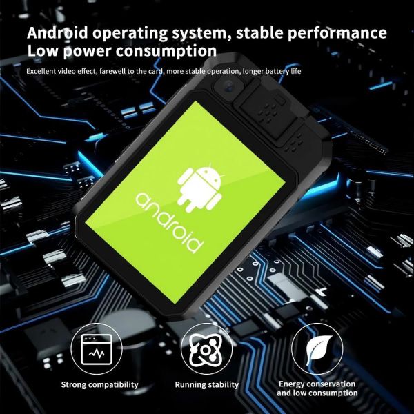 4G Wifi Bodycam Law Enforcement Recorder 2.4inch Touch LCD Display Battery 2500 Mah With SOS LED Red And Blue LED