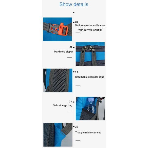 Рюкзак Daypack 35L рюкзака облегченного перемещения Packable складной располагаясь лагерем