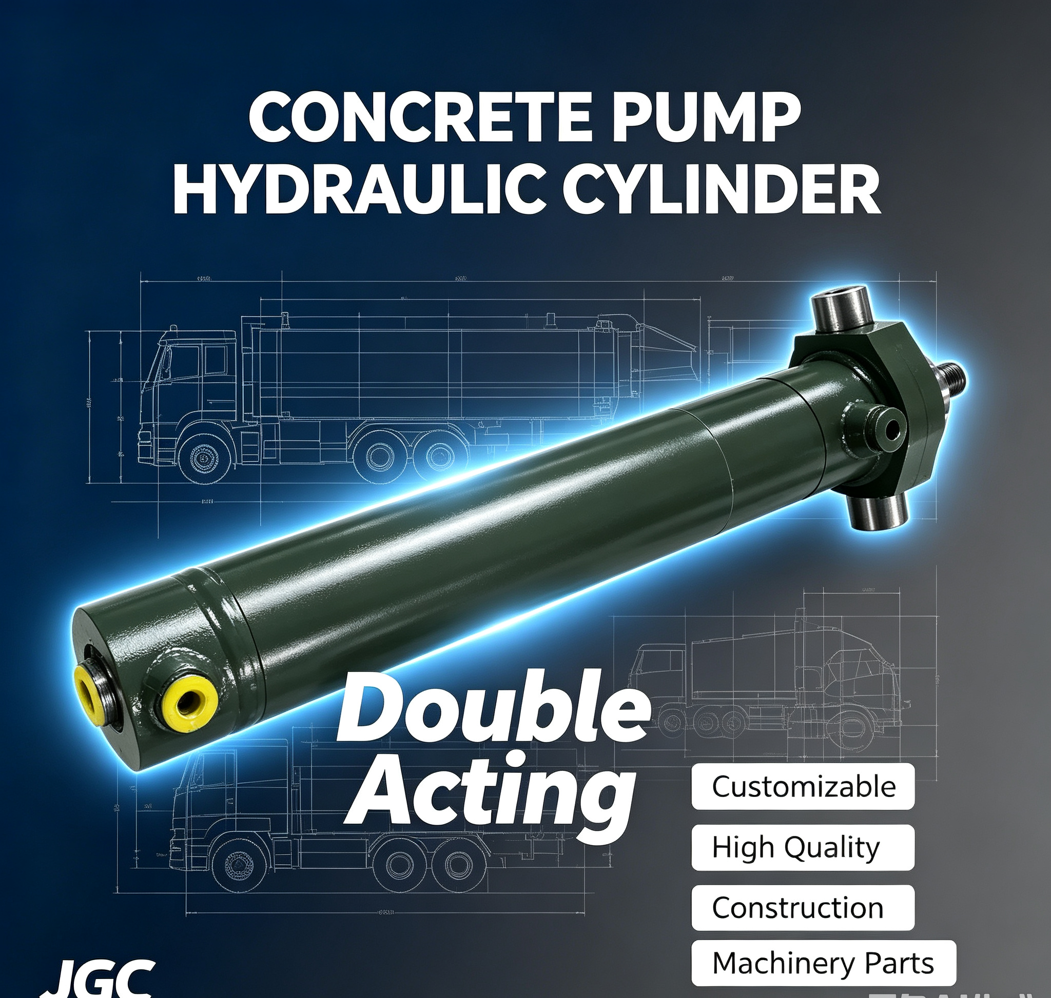 Customizable High-quality Concrete Pump Hydraulic Cylinder Double-acting Hydraulic Cylinders for Construction Machinery