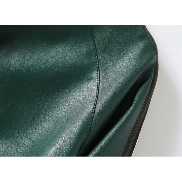 Plus Size Стоящий воротник Кожа Мотоциклетная куртка Windcheater Утилита Внешние виды спорта Женщины Фальшивое меховое куртка