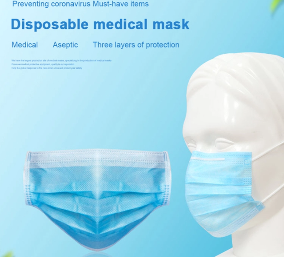 Surgical Disposable Earloop Face Mask Antibacterial Good Air Permeability