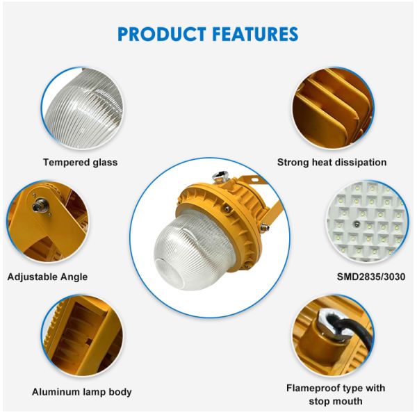 High Brightness LED Explosion Proof Light with Aluminum Tempered Glass in 50W 100W 150W for Hazardous Locations