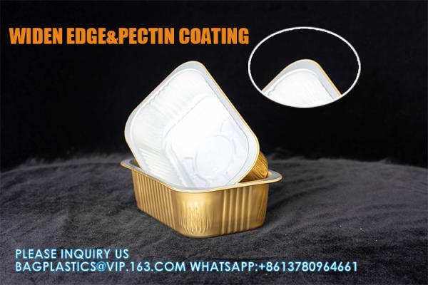 180mm Diameter 1370ml Fast Food Packing Pan Plates Disposable Food Tray Aluminum Foil Containers With Cardboard Lid