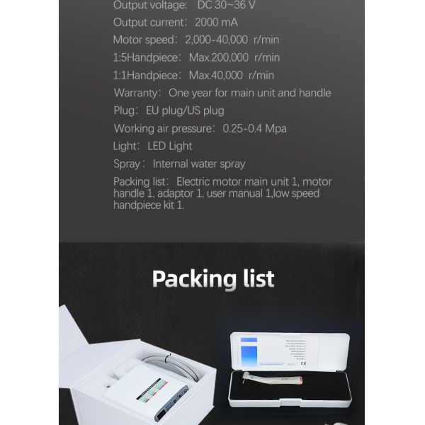 Moteur électrique portatif de LED Handpiece, moteur micro multifonctionnel sans brosse