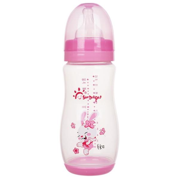 Wide Neck 12oz 330ml Silicone PP Arc Baby Feeding Bottle