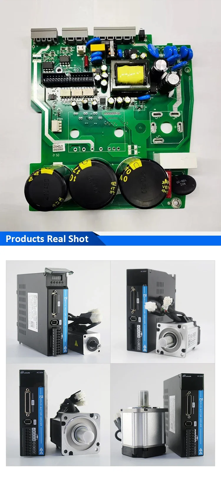 Lichuan AC Servo Motor Drivers Kit A5 LC10P 200W 0.2KW 0.637N.m 220V 1.6A 3000RPM IP65