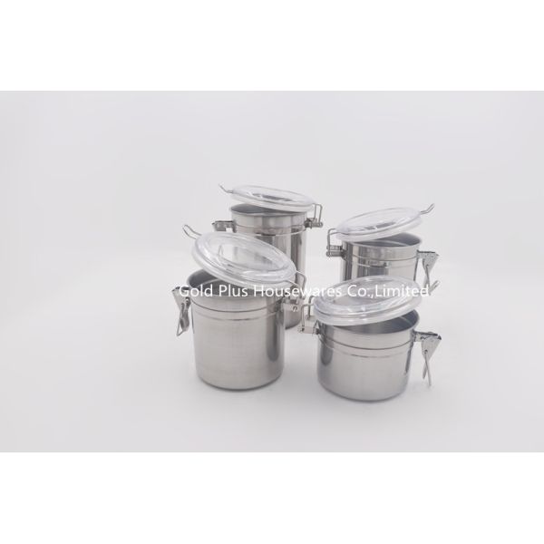 Milk Powder Tableware Stainless Steel Canister With Clear Lid