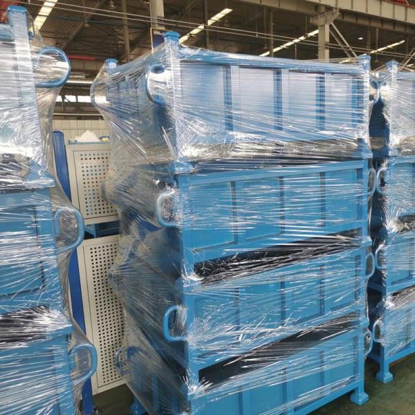 Durability Industrial Steel Grid Metal Box Pallet For Warehouse Stacking Storage Box