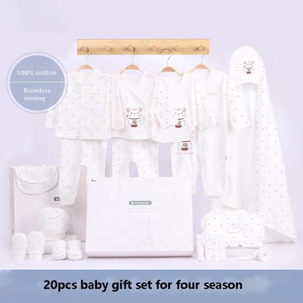 Roupas de bebe Newborn Clothes Baby Gift 100% Cotton Solid Newborn Baby Sets crown Unisex Bodysuits newborn gift set for bab